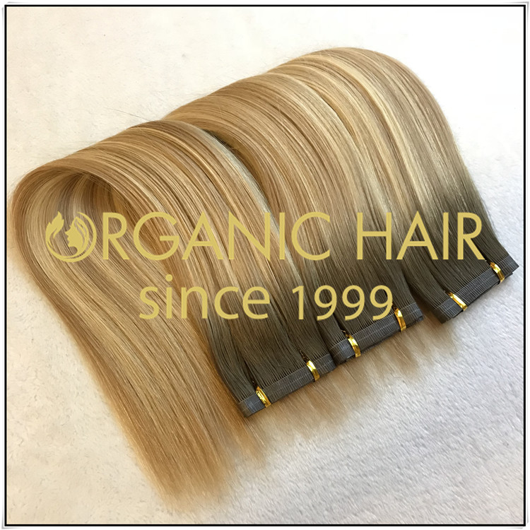 Ombre color full cuticle hybrid weft flat weft C011